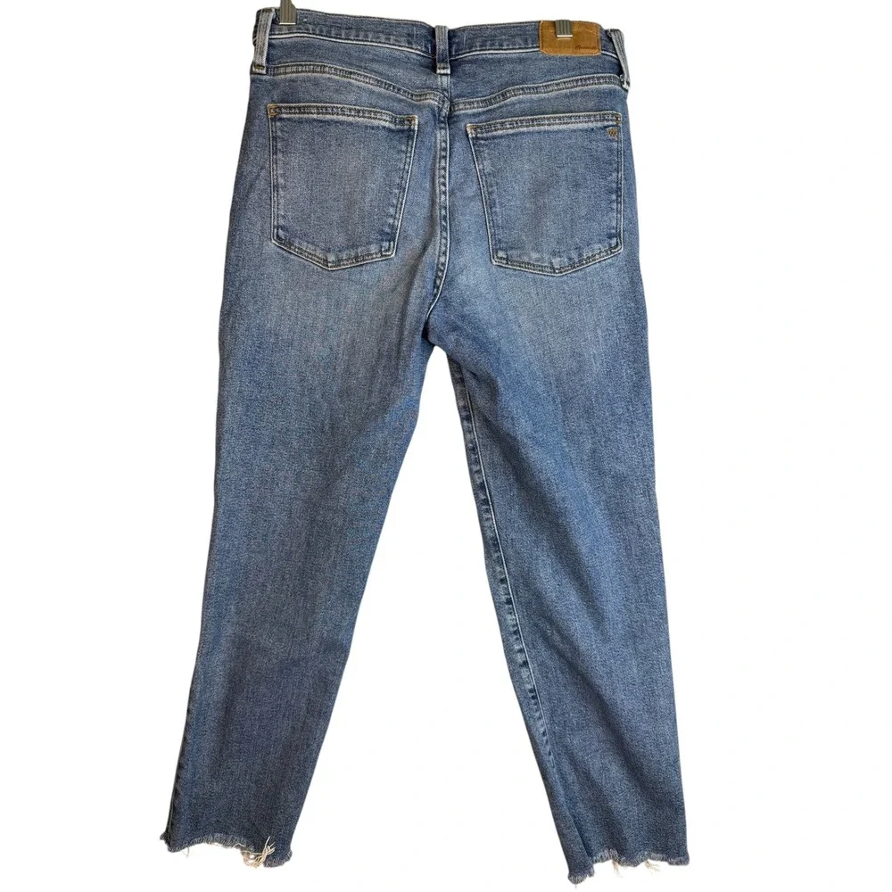 Madewell The Girljean High Rise Straight Leg Raw Hem Denim Jeans‎ Blue Size 28